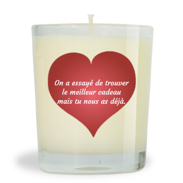 Bougie cire minérale non parfumée 70g  - On a essayé de trouver
le meilleur cadeau
mais tu nous as déjà.