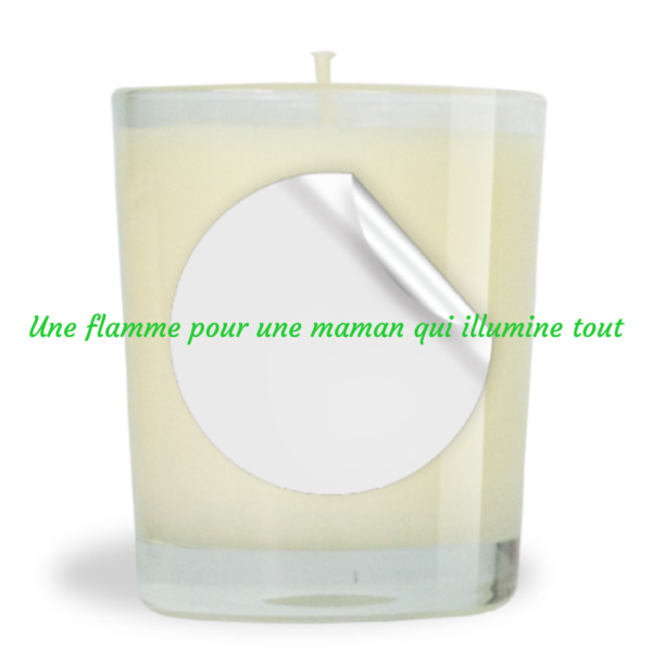 Bougie cire minérale non parfumée 70g  - Une flamme pour une maman qui illumine tout