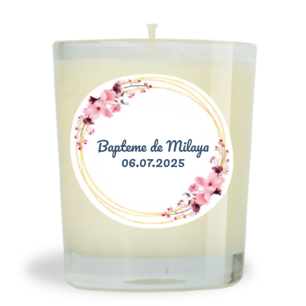 Bougie cire minérale non parfumée 70g  - Bapteme de Milaya
06.07.2025