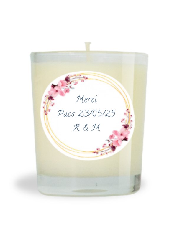 Bougie cire minérale non parfumée 70g  - Merci
Pacs 23/05/25
R & M