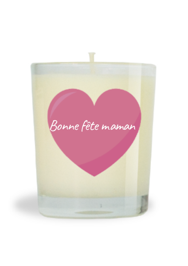 Bougie parfumée naturelle 75g Framboise Gourmande - Bonne fête maman