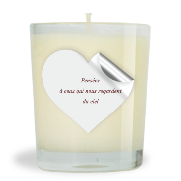 Bougie parfumée naturelle 75g Fleurs de Coton - Pensées
à ceux qui nous regardent
du ciel