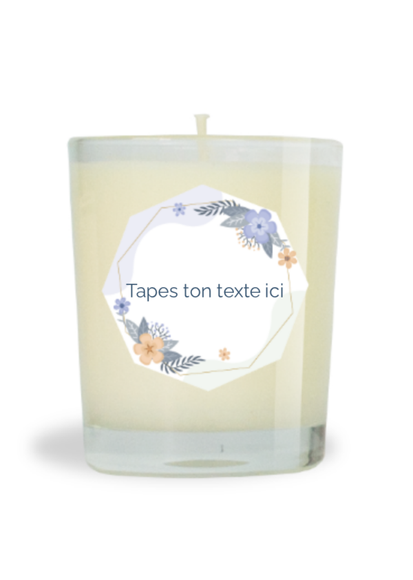 Bougie parfumée naturelle 75g Fleurs de Coton - Tapes ton texte ici