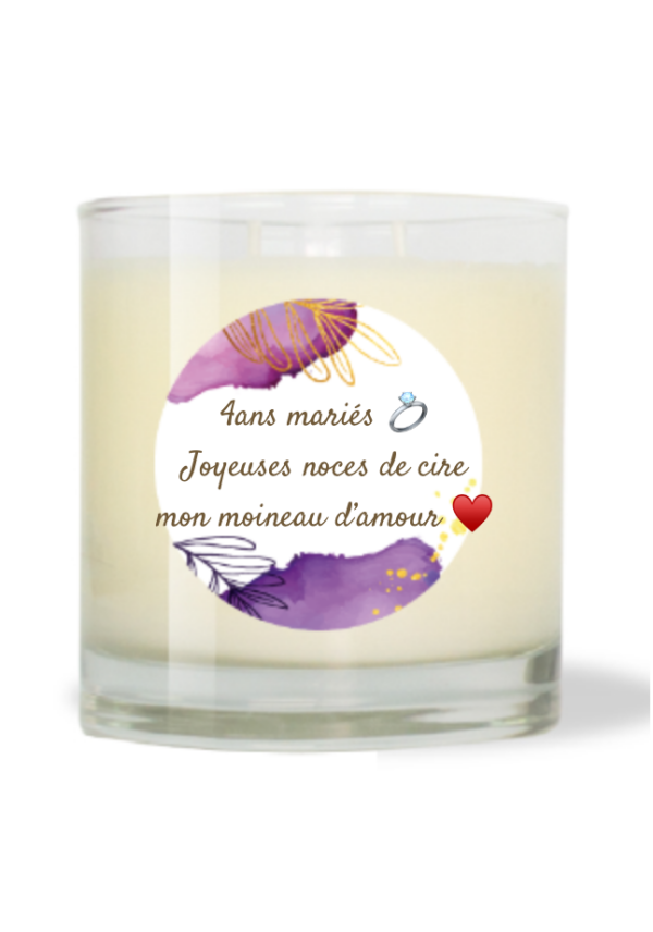 Bougie parfumée naturelle 240g Roses des Bois - 4ans mariés 💍
Joyeuses noces de cire
mon moineau d’amour ♥️