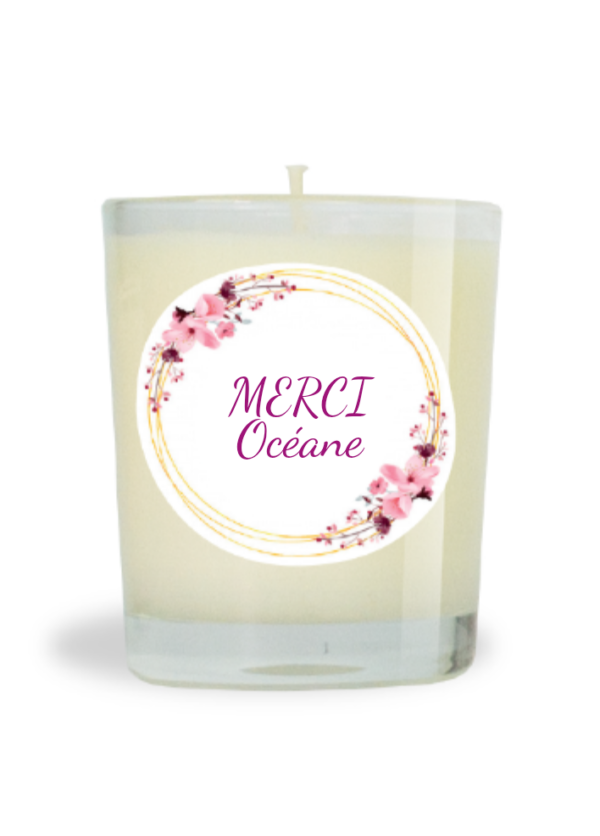 Bougie cire minérale non parfumée 70g  - MERCI
Océane