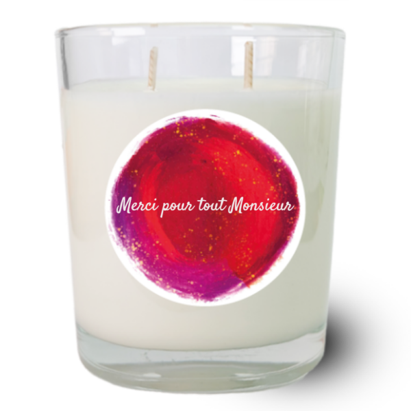 Bougie parfumée naturelle 350g Fleurs de Coton - Merci pour tout Monsieur