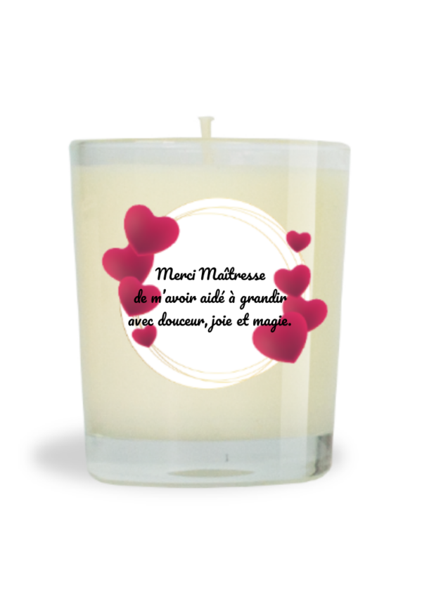 Bougie parfumée naturelle 75g Roses des Bois - Merci Maîtresse
de m’avoir aidé à grandir
avec douceur, joie et magie.
