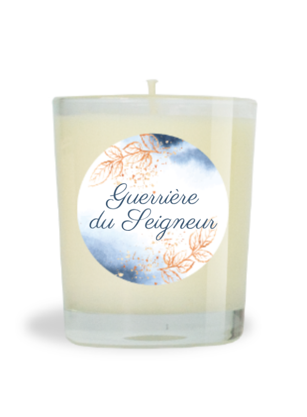 Bougie cire minérale non parfumée 70g  - Guerrière
du Seigneur