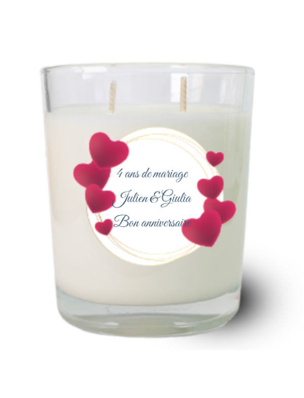 Bougie parfumée naturelle 350g Monoï de Tahiti - 4 ans de mariage
Julien & Giulia
Bon anniversaire