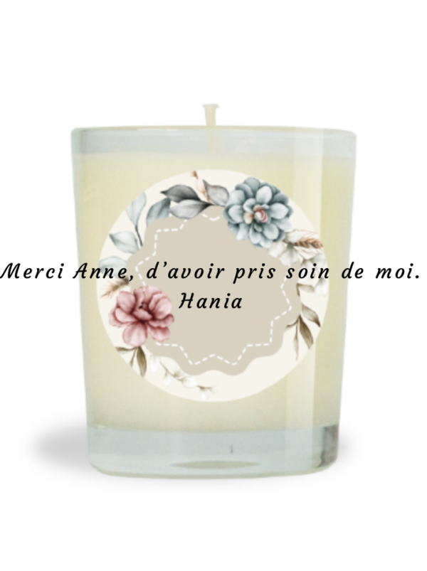 Bougie parfumée naturelle 130g Framboise Gourmande - Merci Anne, d’avoir pris soin de moi. Hania